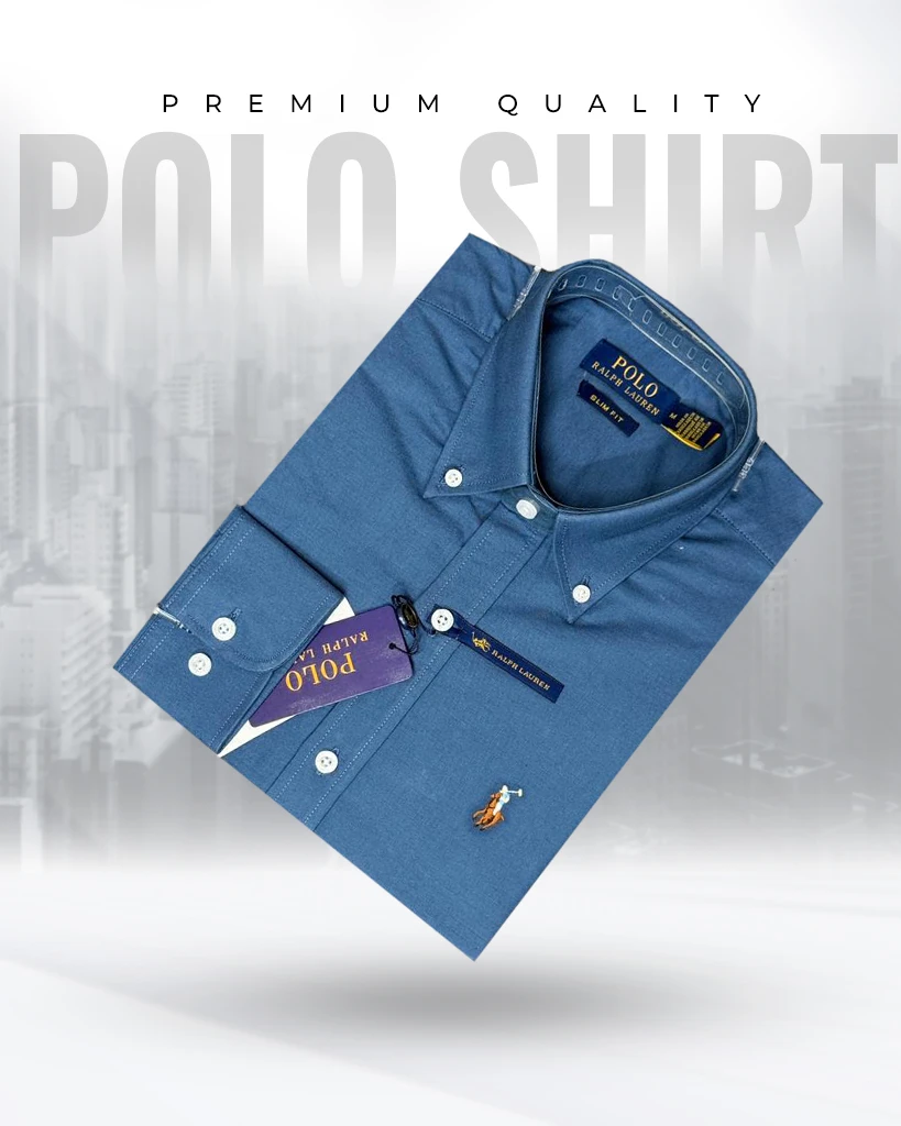 RL Premium Jeans Blue Solid Shirt