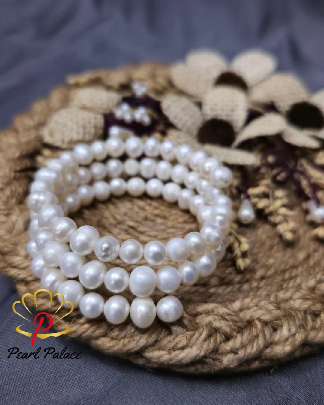 Freshwater pearl spiral bracelet white color,3 layer