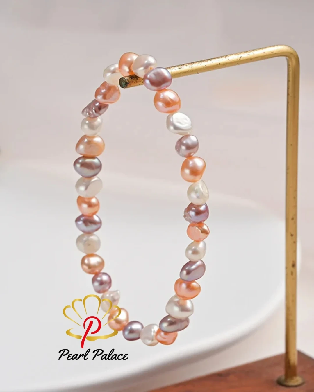 Candy Mix Color 5-6mm AAA Glossy Natural Freshwater Baroque Pearl Elastic Bracelet For Women