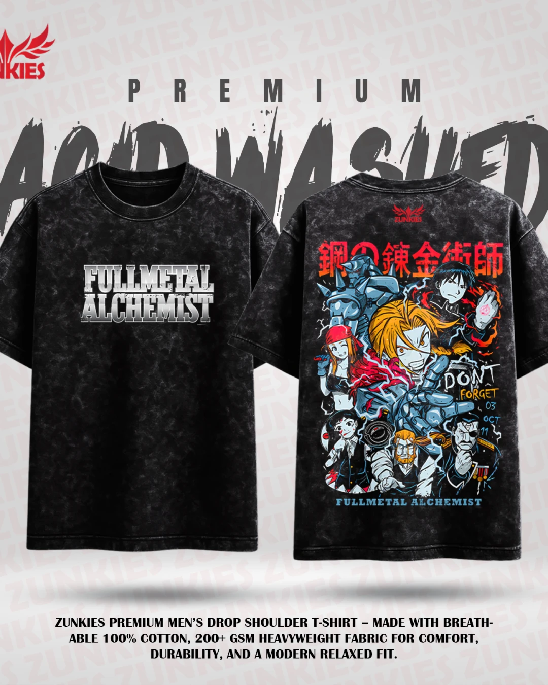 Fullmetal Alchemist - Zunkies Acid Washed Premium Collection
