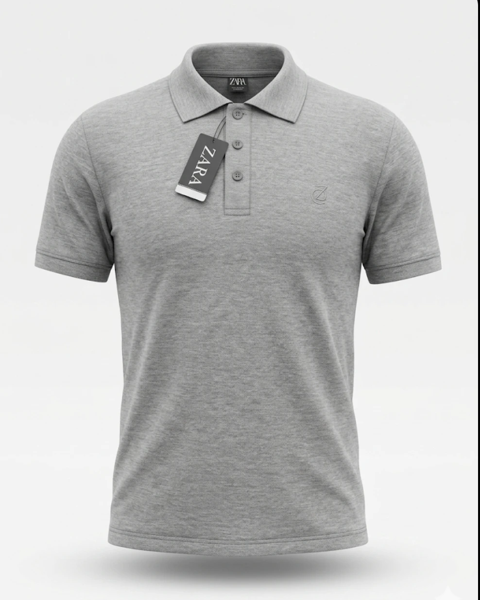Heather Grey Essential Polo