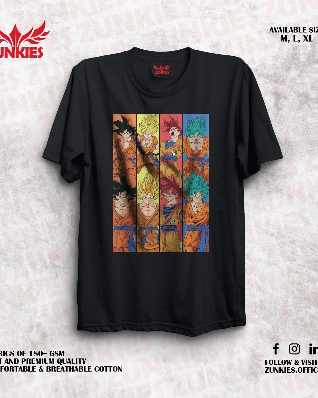 Naruto: Shippuden - Zunkies Oversized Drop Shoulder Black T-shirt