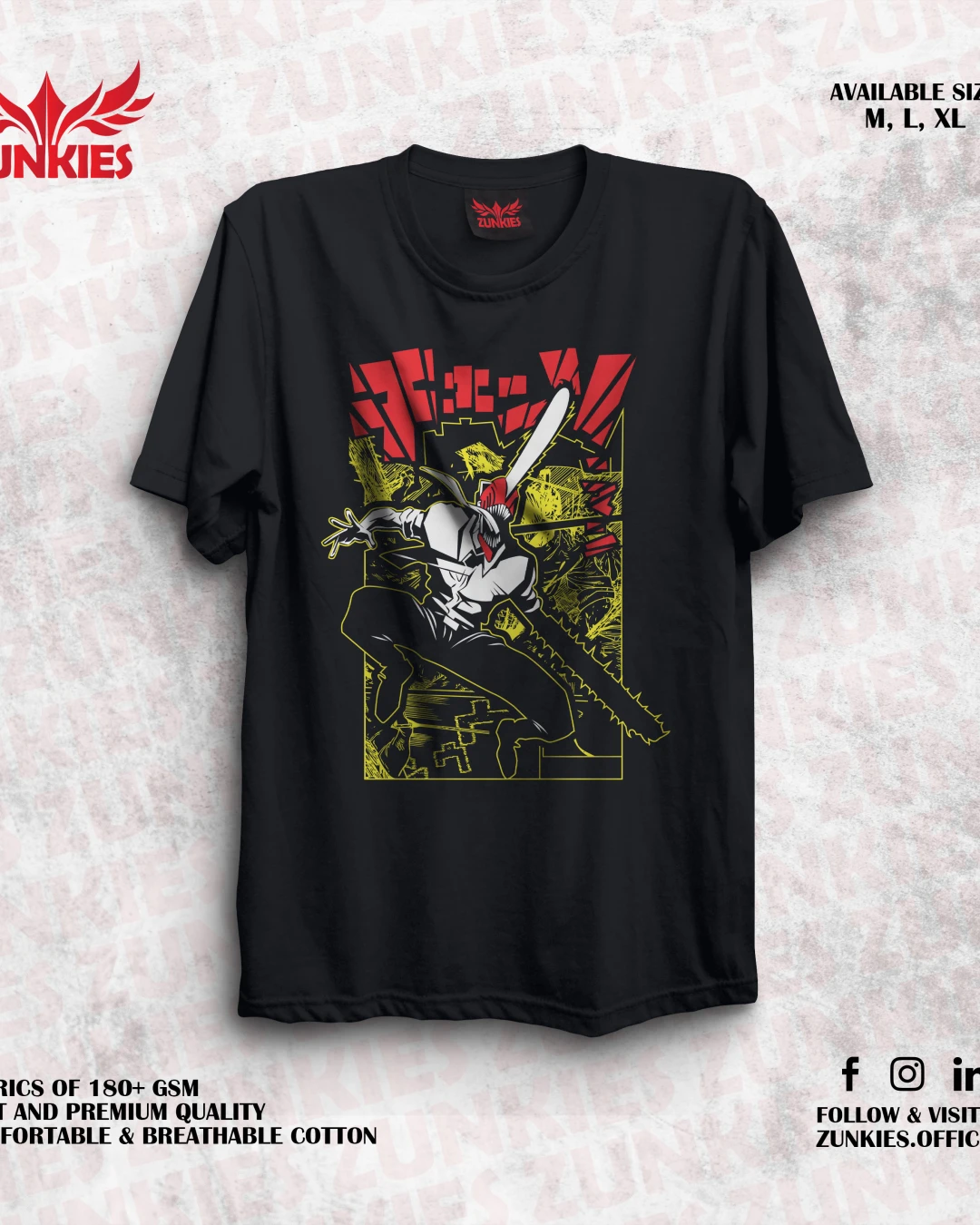 Chainsaw Man - Zunkies Oversized Drop Shoulder T-shirt