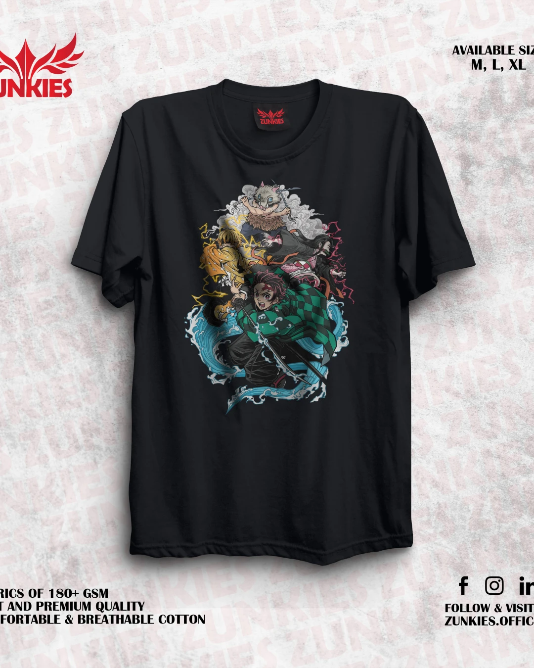 Demon Slayer - Zunkies Oversized Drop Shoulder T-shirt-3