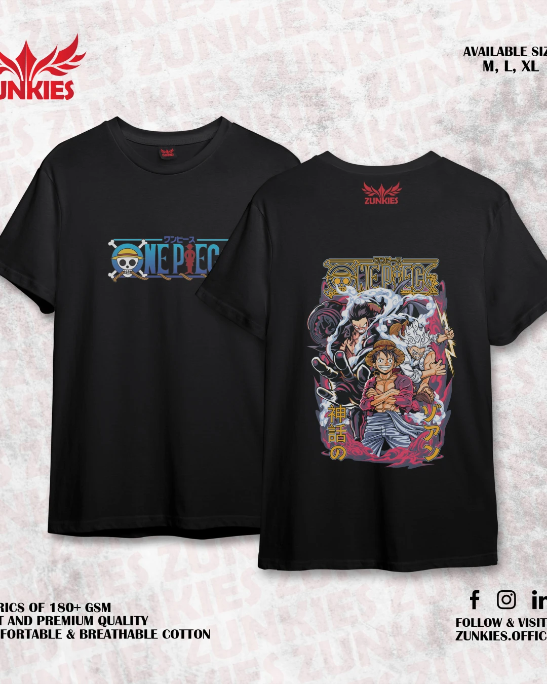 One Piece - Zunkies Oversized Drop Shoulder T-shirt-5