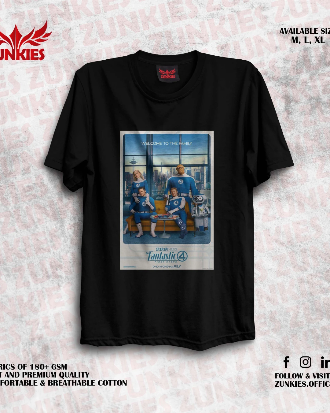 Fantastic Four - Zunkies Oversized Drop Shoulder T-shirt-3