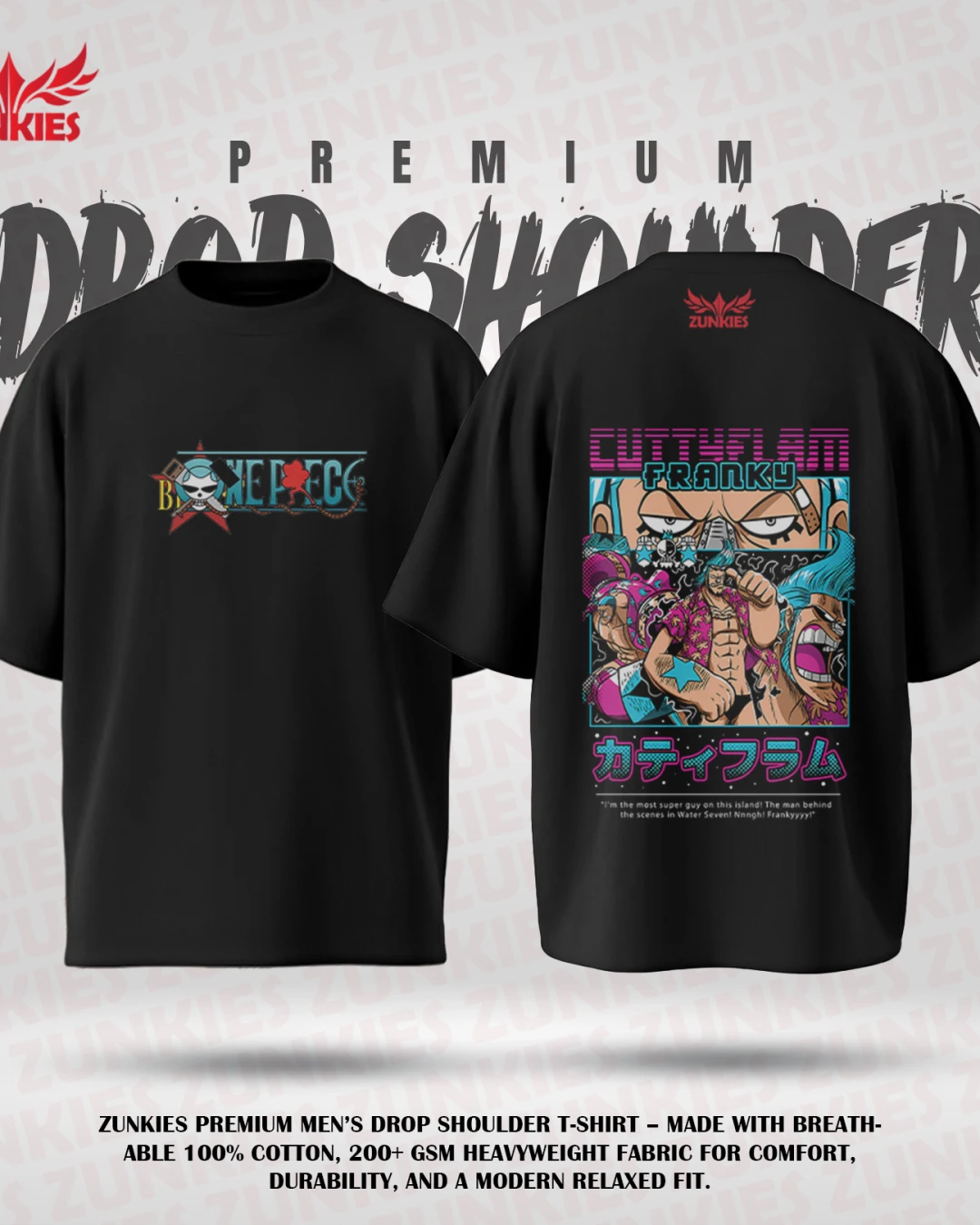 One Peace - Zunkies Premium Collection - Oversized Drop Shoulder T-shirt-5
