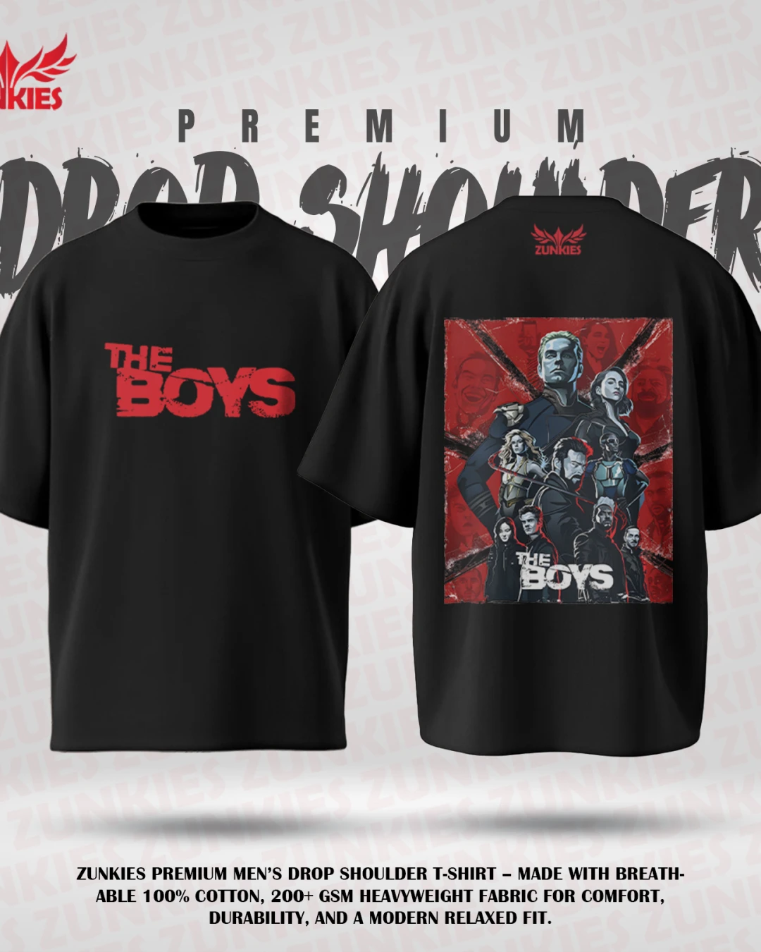 The Boys - Zunkies Premium Collection - Oversized Drop Shoulder T-shirt