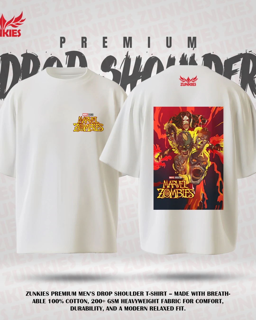 Marvel Zombies - Zunkies Premium Collection - Oversized Drop Shoulder T-shirt-1
