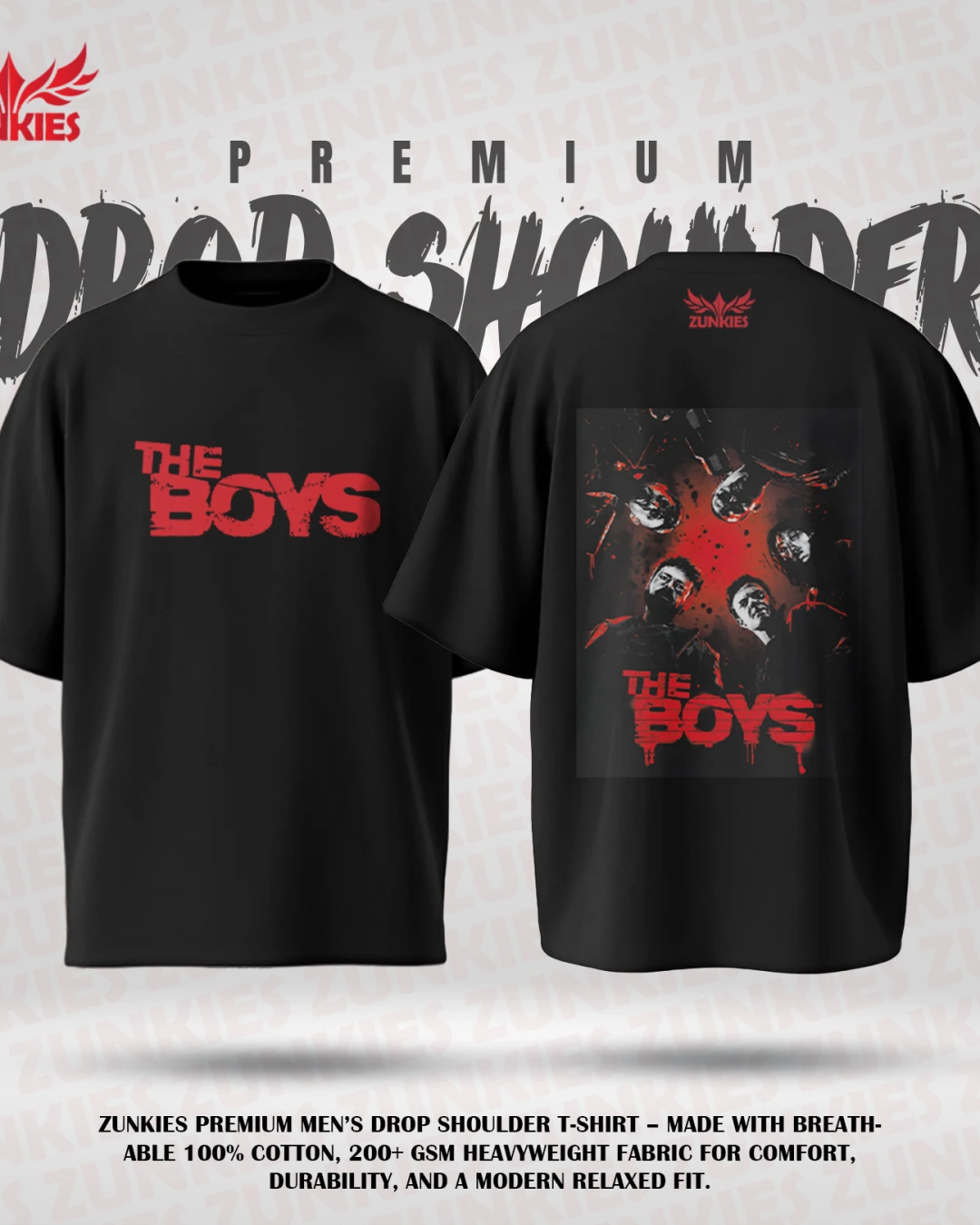 The Boys - Zunkies Premium Collection - Oversized Drop Shoulder T-shirt-1
