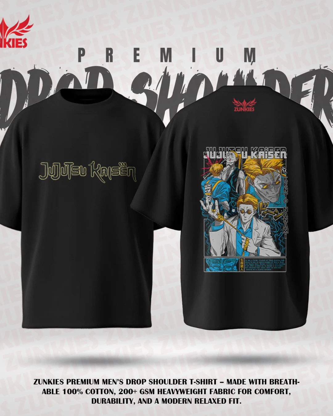 Jujutsu Kaisen - Zunkies Premium Collection - Oversized Drop Shoulder T-shirt-2