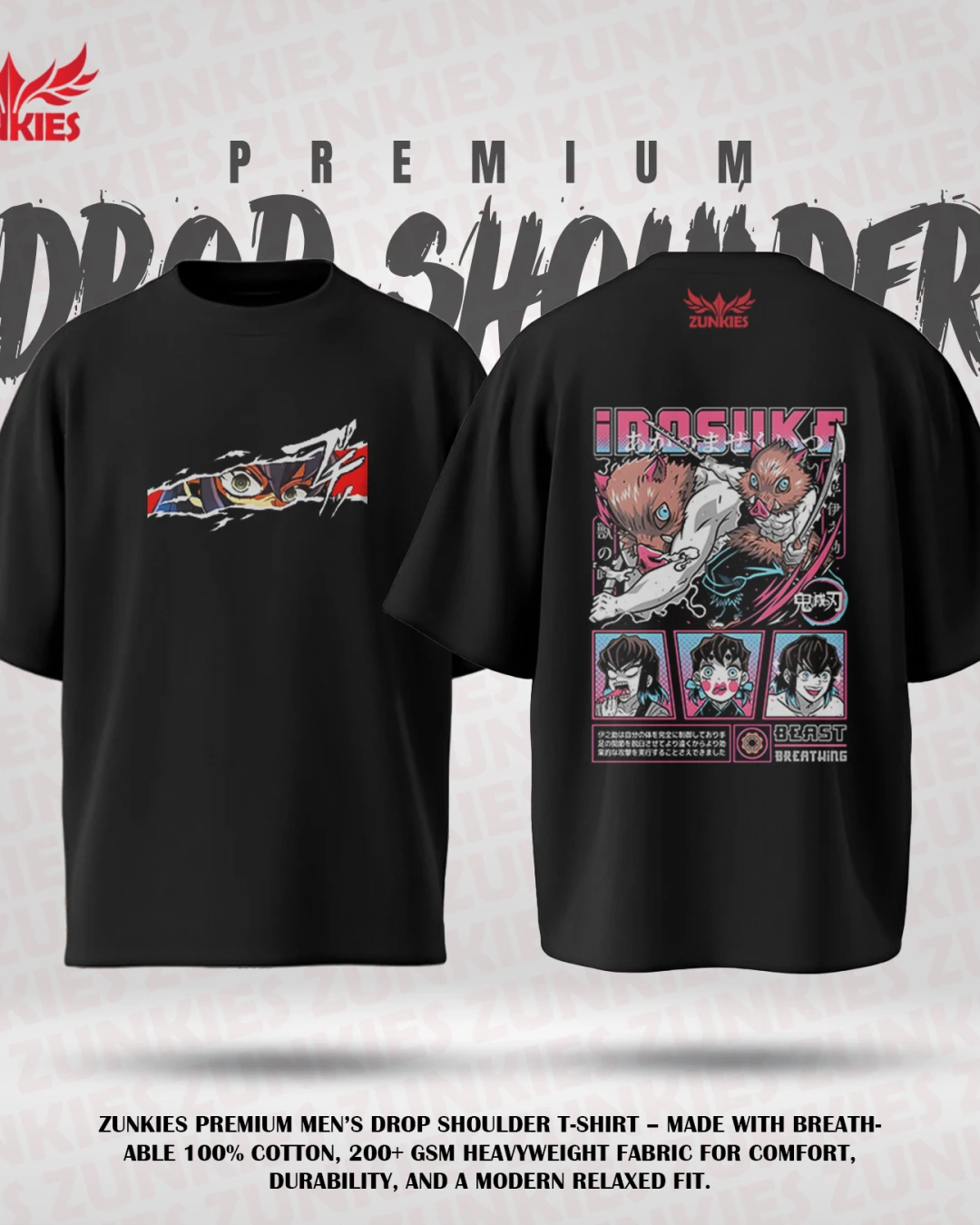 Demon Slayer - Zunkies Premium Collection - Oversized Drop Shoulder T-shirt-1