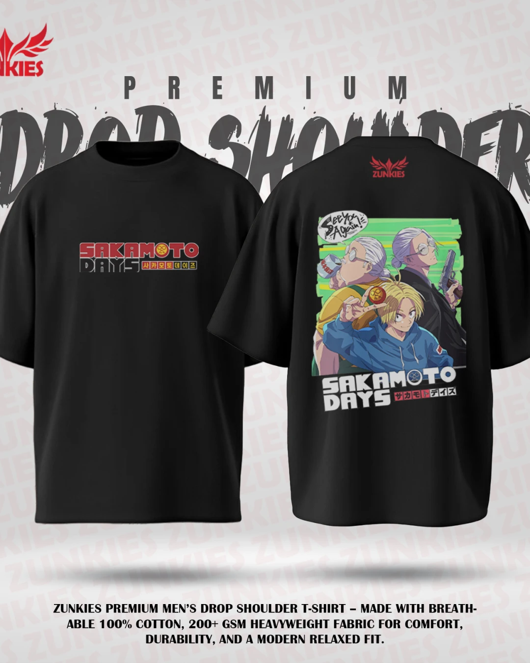 Sakomoto Days - Zunkies Premium Collection - Oversized Drop Shoulder T-shirt-3