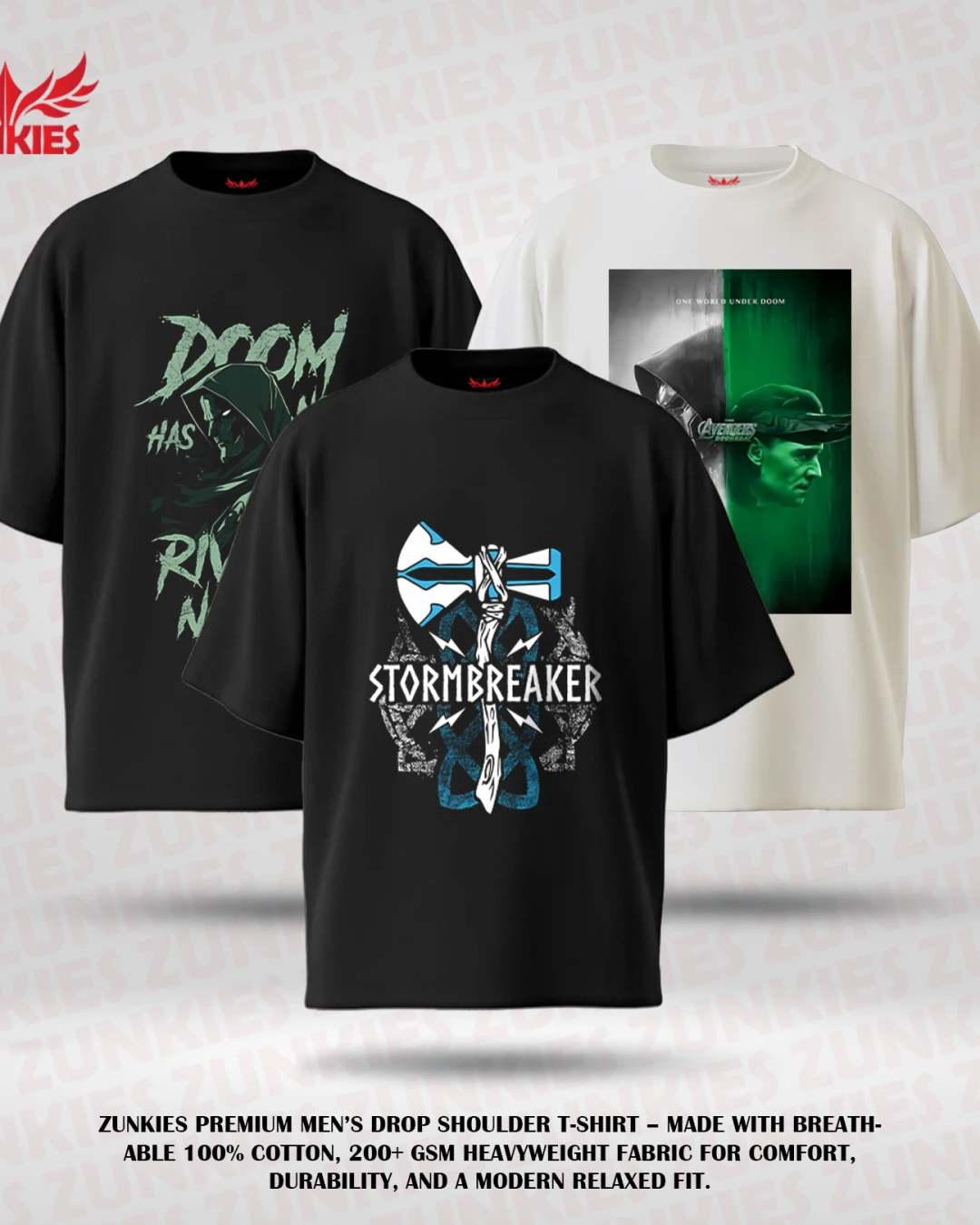 Marvel Combo - Zunkies Oversized Drop Shoulder T-shirt