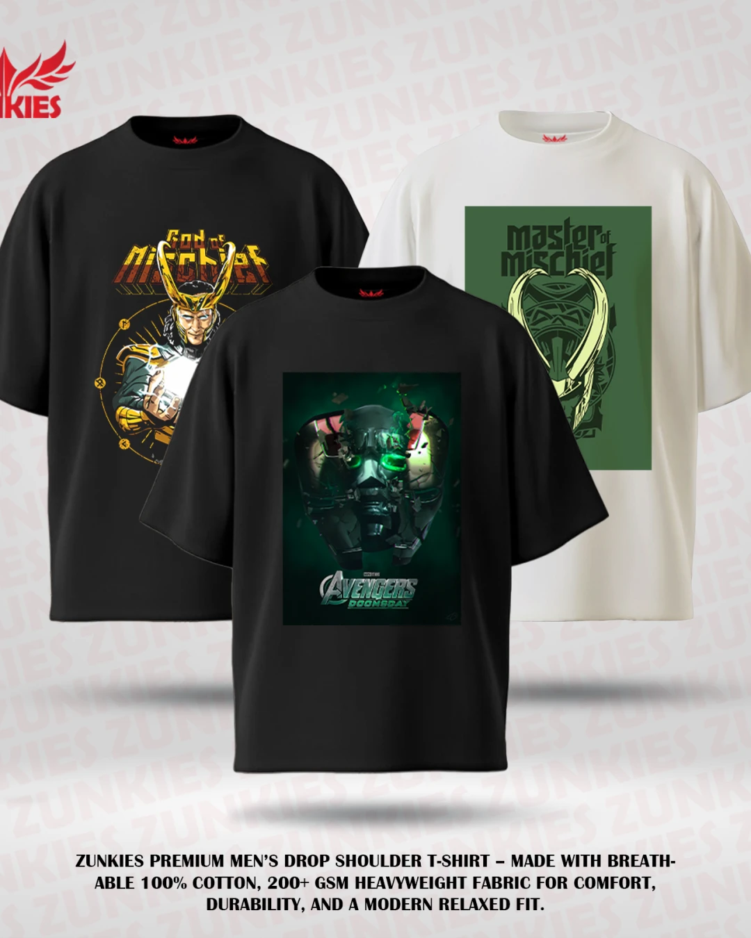 Marvel Combo - Zunkies Oversized Drop Shoulder T-shirt-1