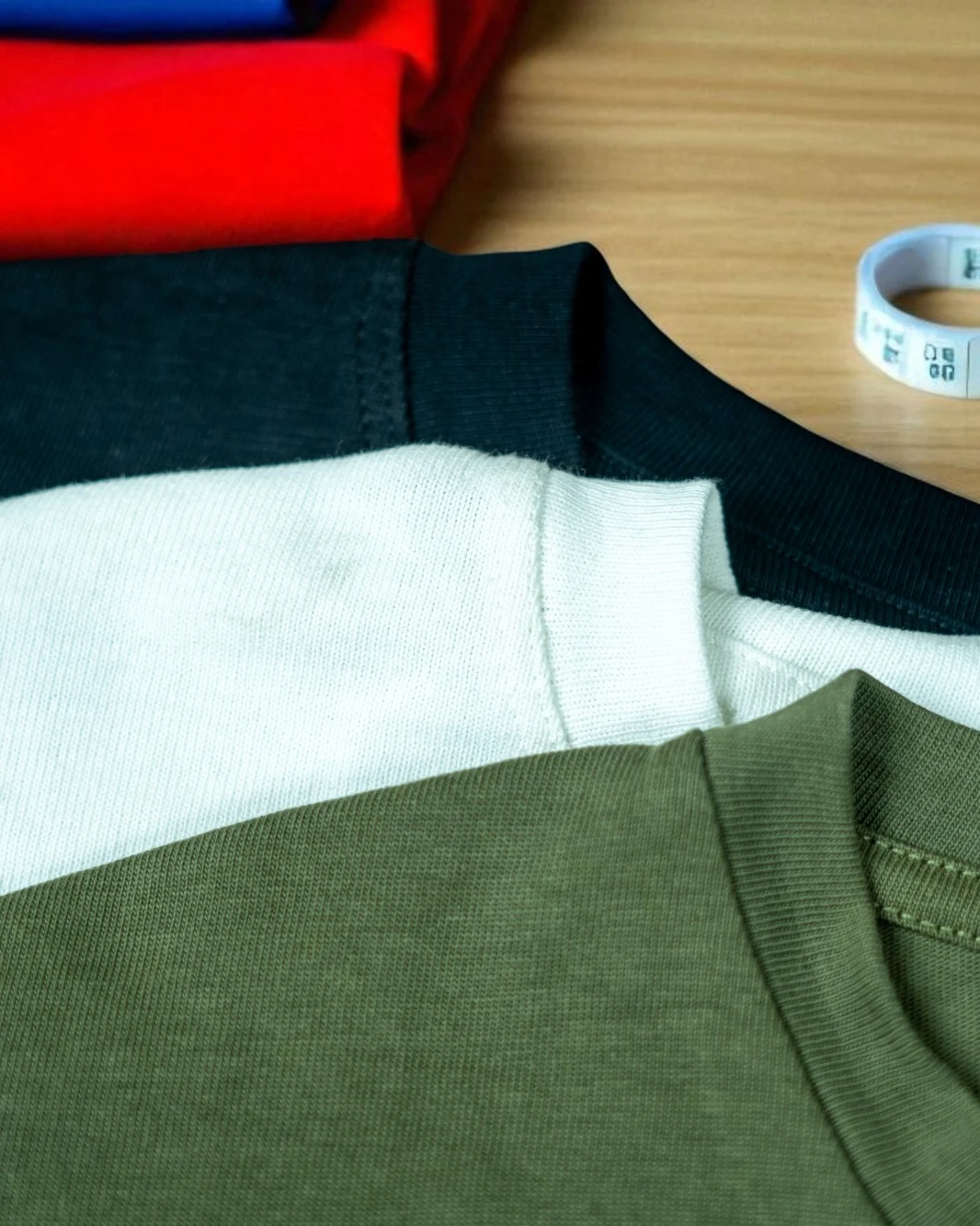 3 Pcs Combo Oversized Drop Shoulder T-shirt - Black, White, Green & Maroon