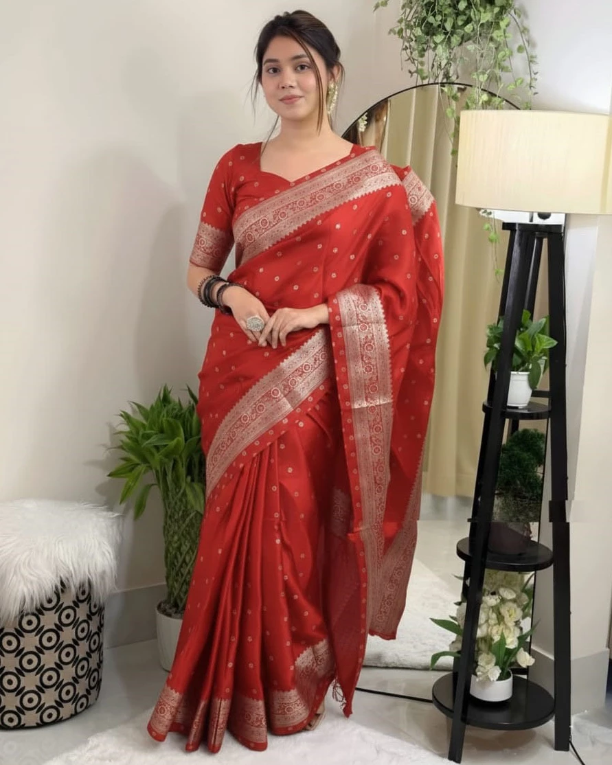 Scarlet Gold Banarasi Saree