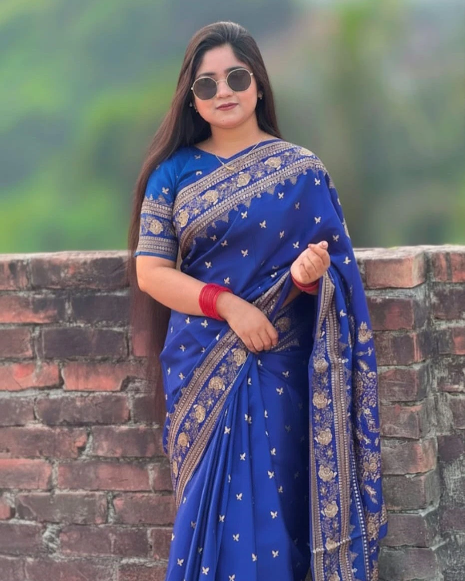 Blue Heritage Silk Saree