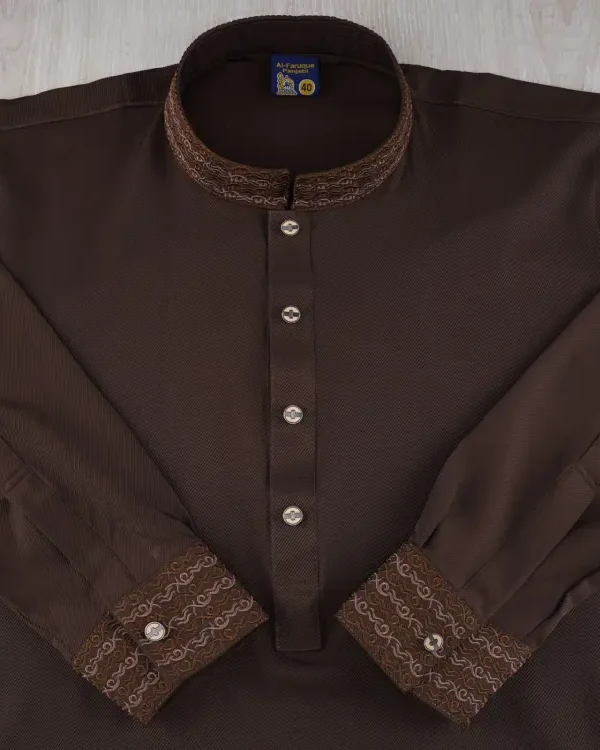 Chinese Chelly Cotton Panjabi (Coffee)