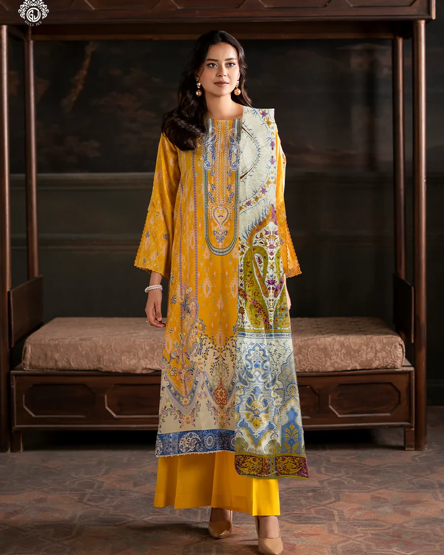 Pakistani Sorrel by Gull Jee Unstitched – Mustard Yellow