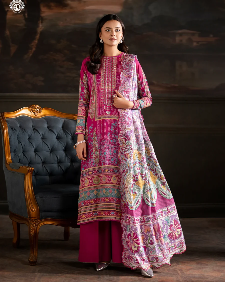 Pakistani Sorrel by Gull Jee Unstitched – Magenta Heritage Bloom