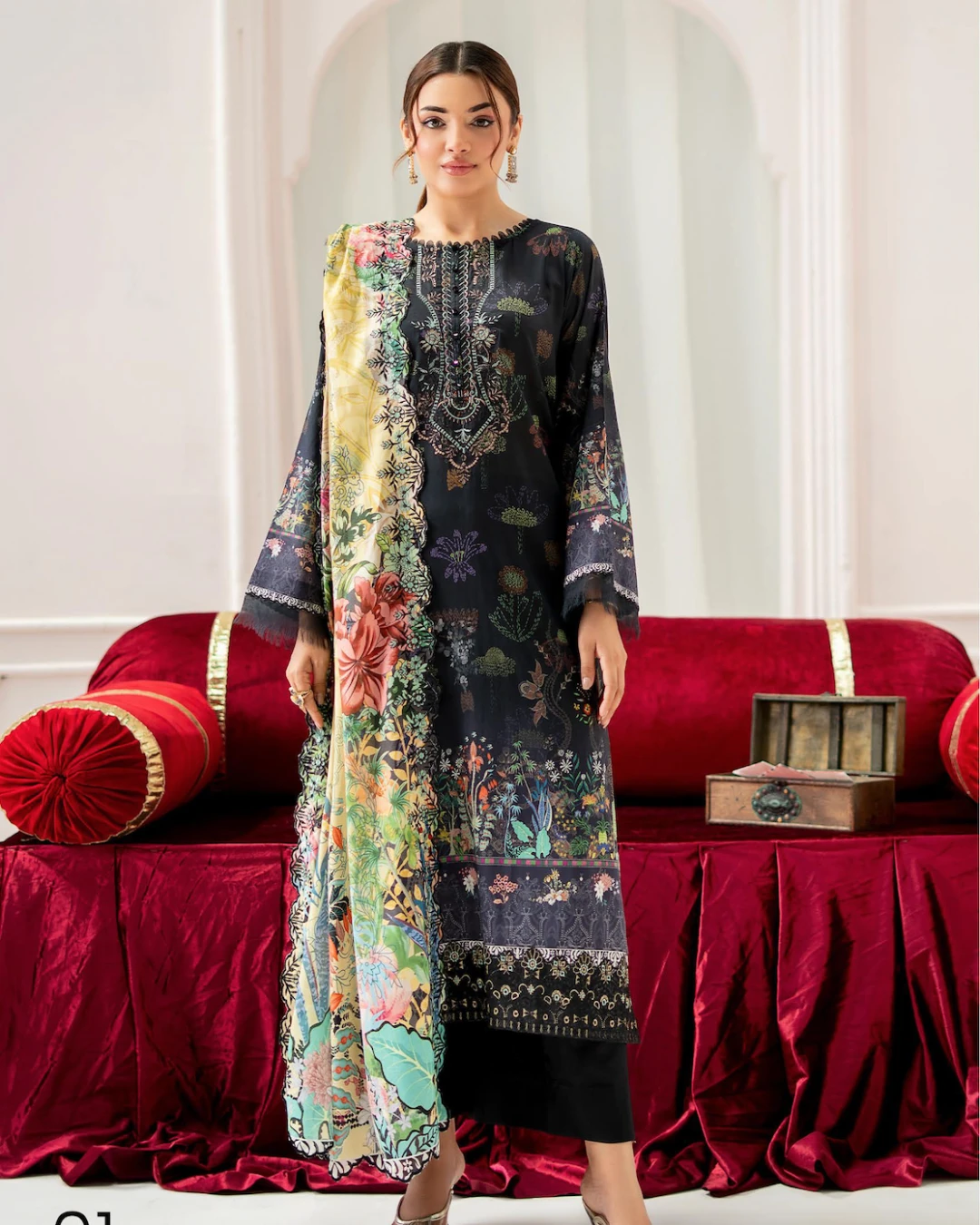 Pakistani Mahajal Vol. 16 by Gull Jee Unstitched – Midnight Garden Ring Edition