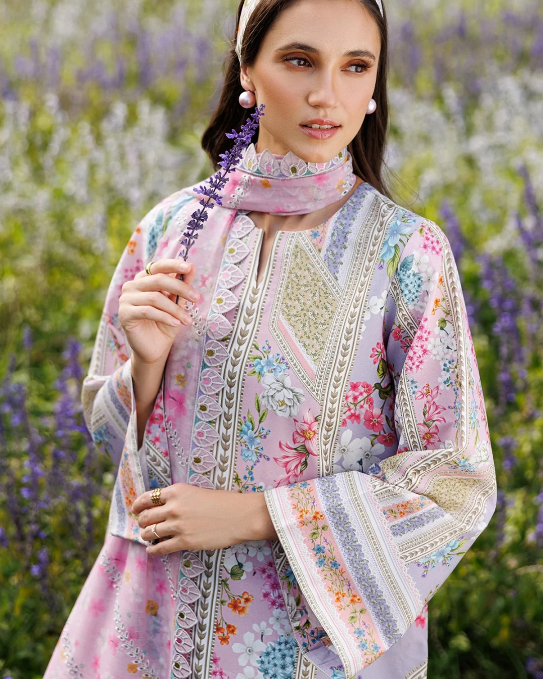Pakistani Jasmine Unstitched Lawn – Rosewood Garden Edition