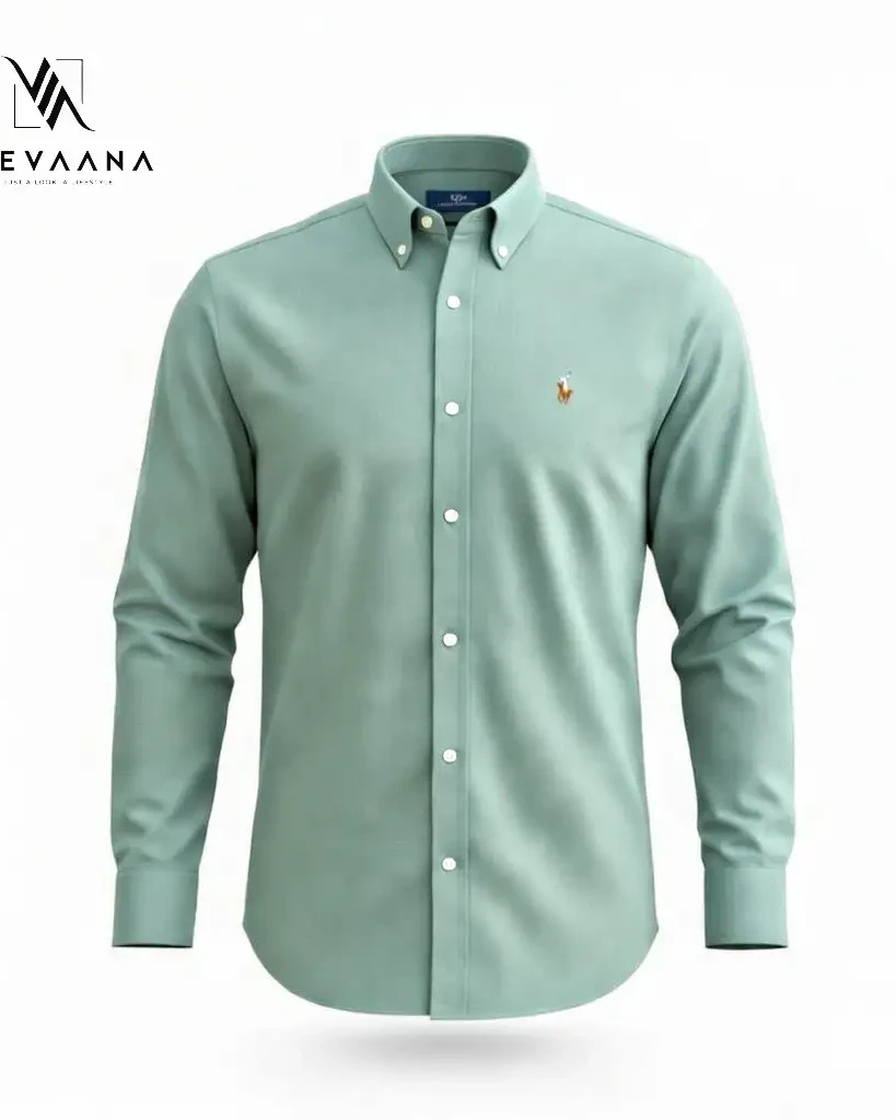 Premium Oxford Cotton Shirt in Sage Green