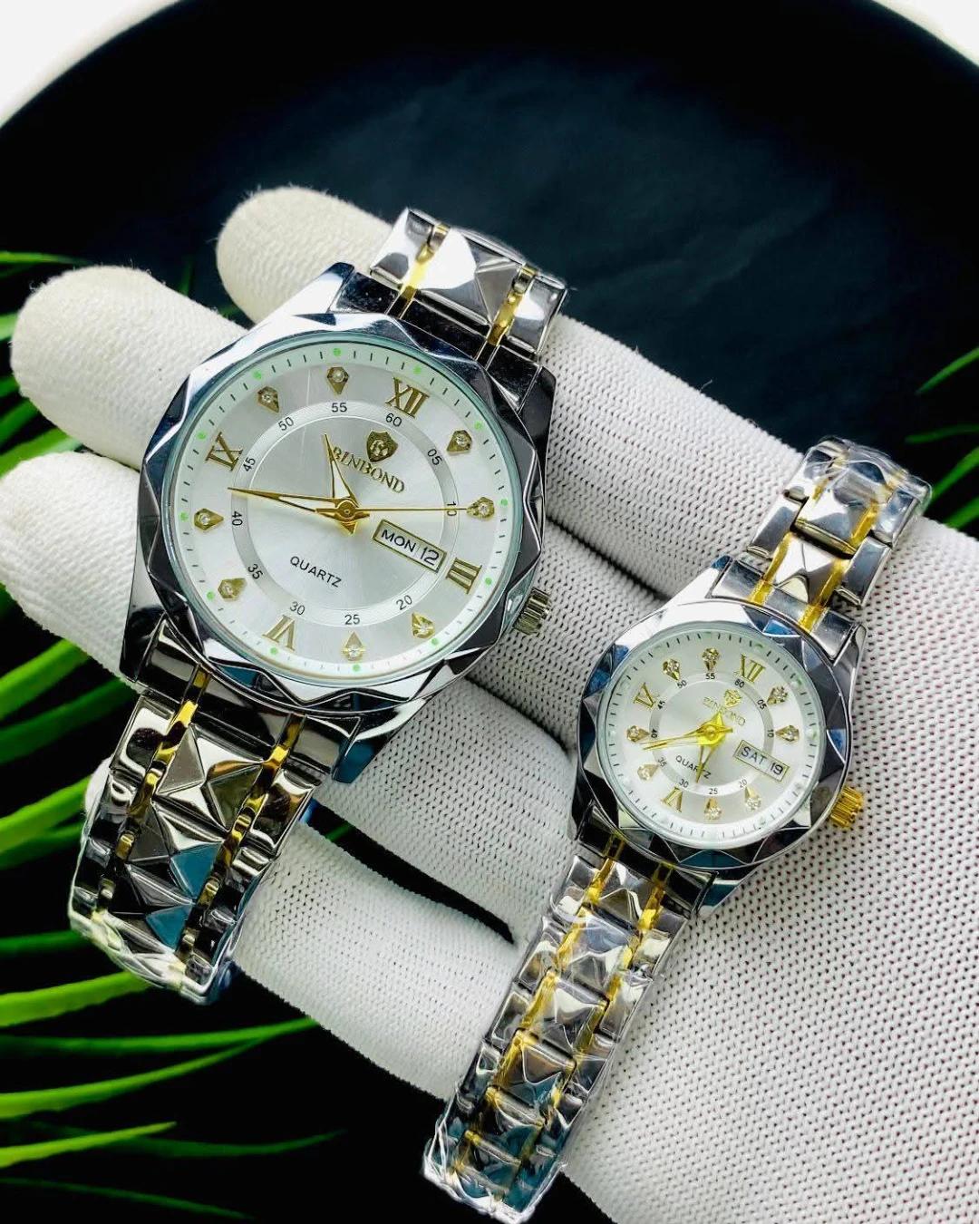 Binbond Prestige Two-Tone Diamond-Cut Luxury Couple Set