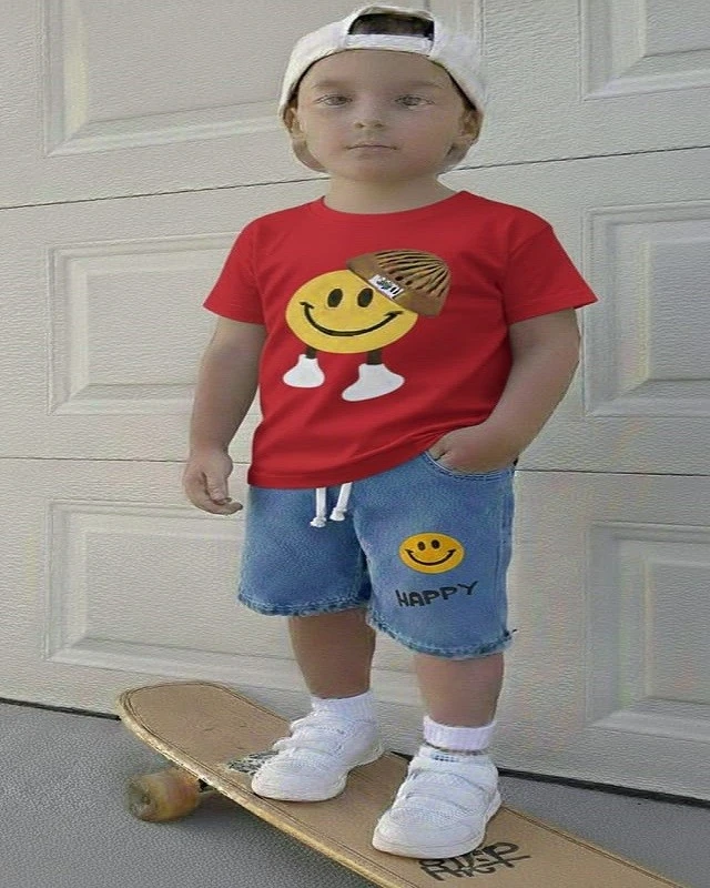 Premium Quality Denim Pants and T-Shirt Set for Kids-1058
