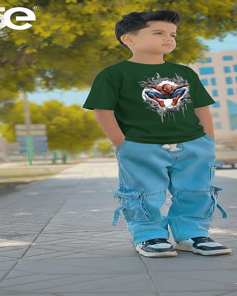Premium Quality Denim Pants and T-Shirt Set for Kids-1080