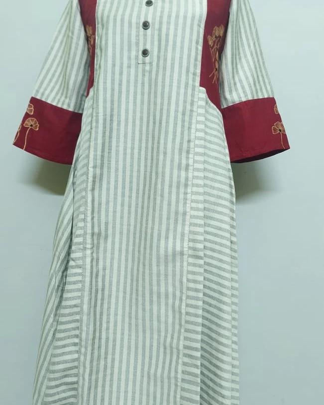 Ruby Striped Harmony Cotton Kurti