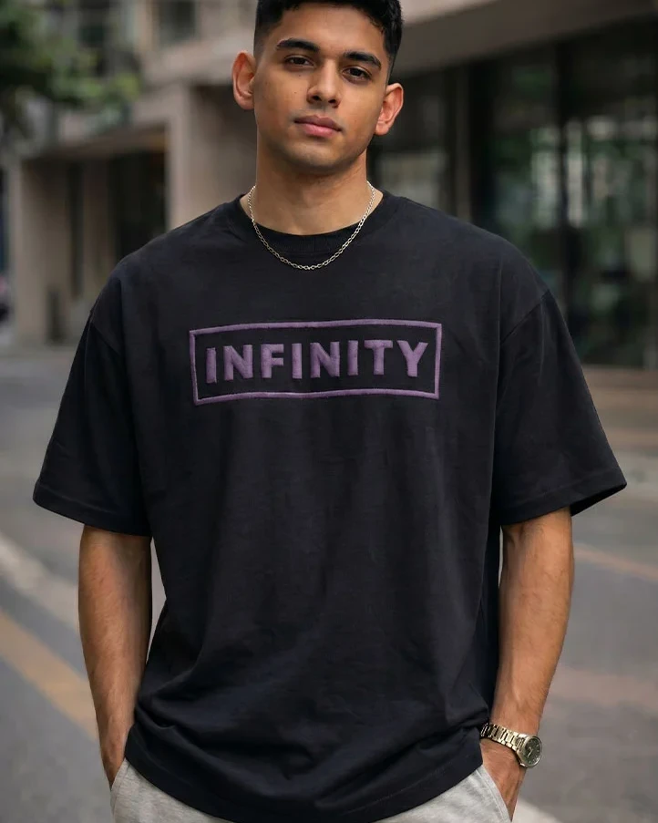 Infinity Sorcerer Anime Drop Shoulder T-Shirt-Black