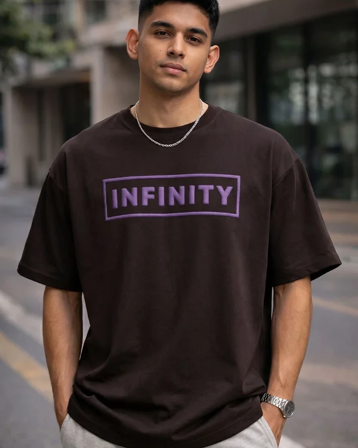 Infinity Sorcerer Anime Drop Shoulder T-Shirt-Black Coffee