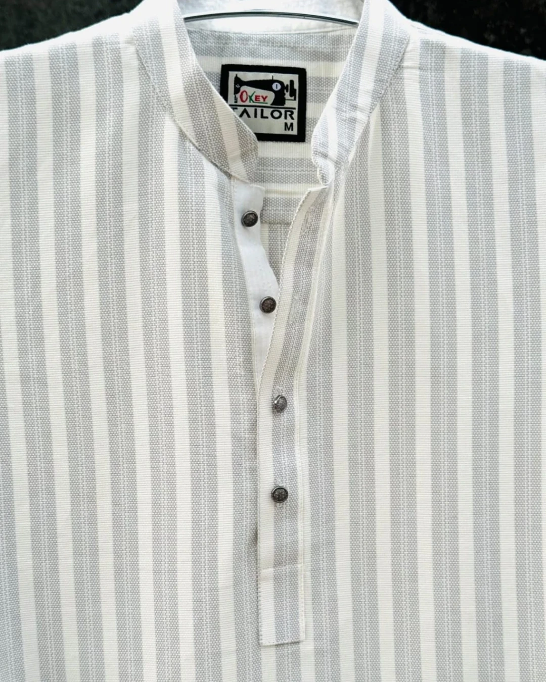 Off -White & Light Gray Stripe