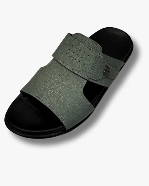 Bowling Men’s Leather Sandal Olive Green – Lightweight PU Sole & Soft Comfort Insole