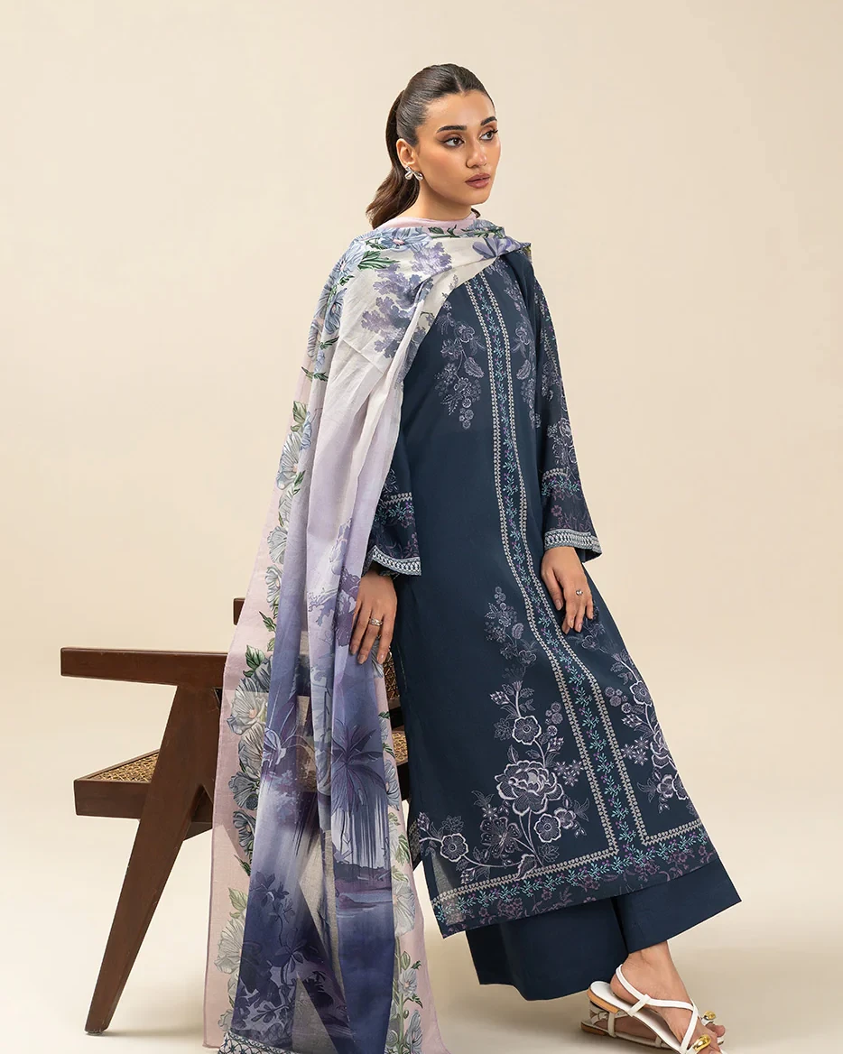 Beechtree 3 piece Unstitched Printed Lawn suit