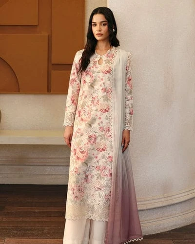Zync Vintage Rose Premium Cotton Lawn 3-Piece Dress