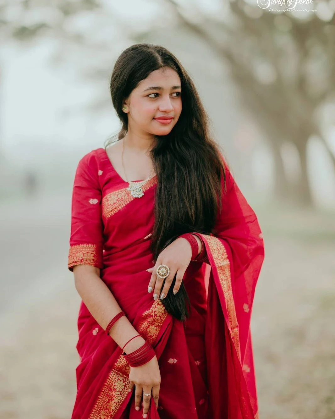 Fashionable Trendy Tangail Half Silk Nakshi Paar Saree