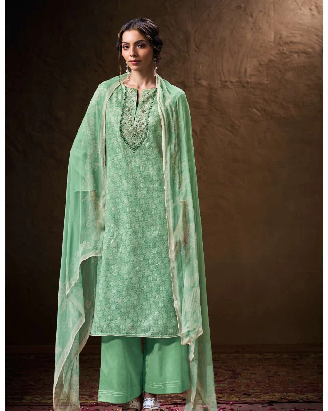 Premium Unstitched Floral Cotton 3-Piece Suit