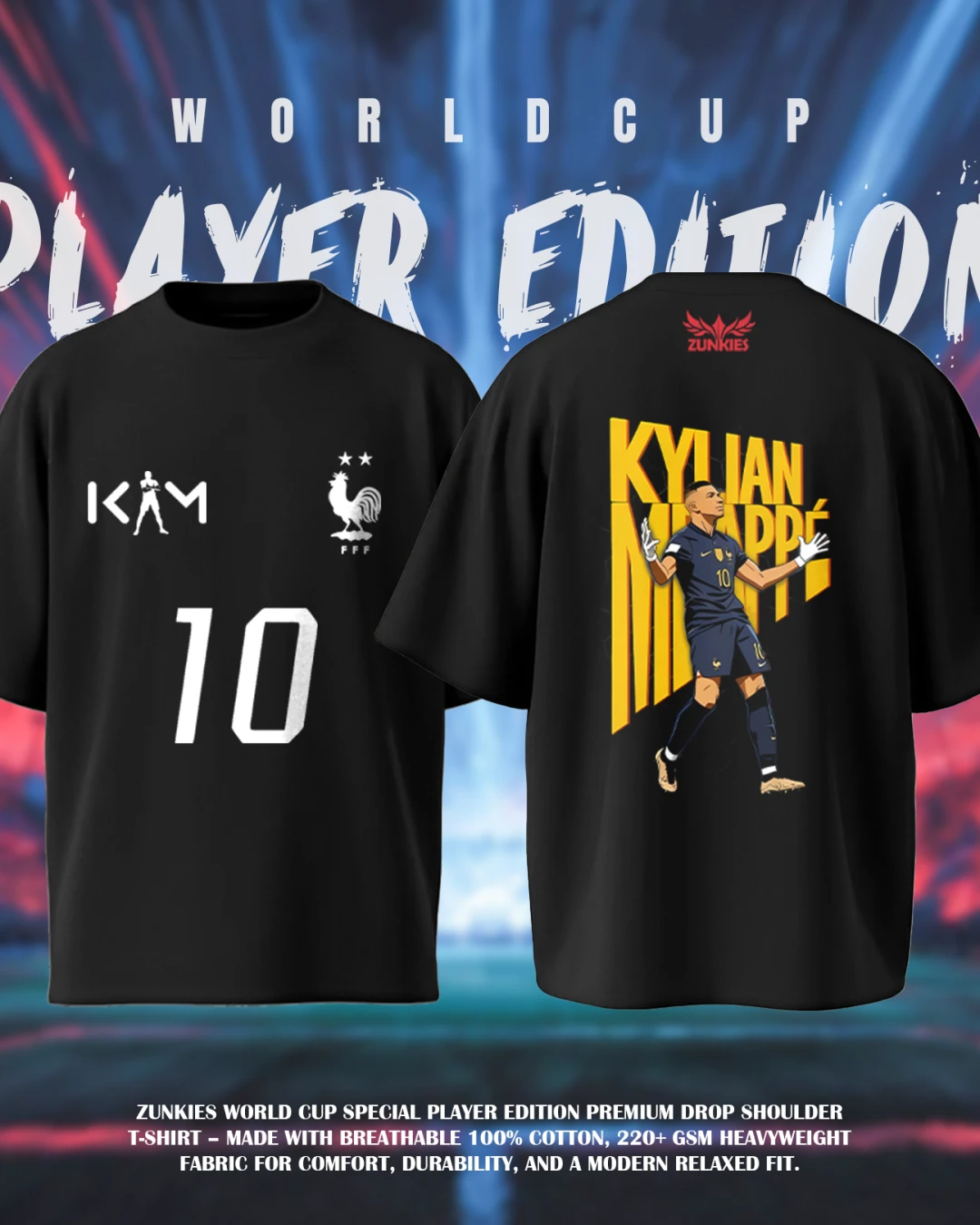 Mbappe Fifa World Cup - Zunkies Premium Collection - Oversized Drop Shoulder T-shirt