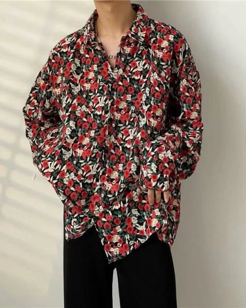 GARB American Style Men’s Shirt – Korean Version Trendy Ins Fashion Long Sleeve