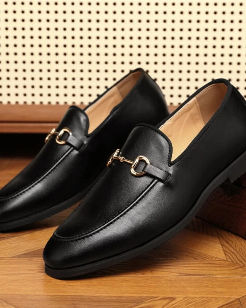 GARB Men’s Double Buckle Loafers – Premium Casual Leather Shoes for Spring & Autumn
