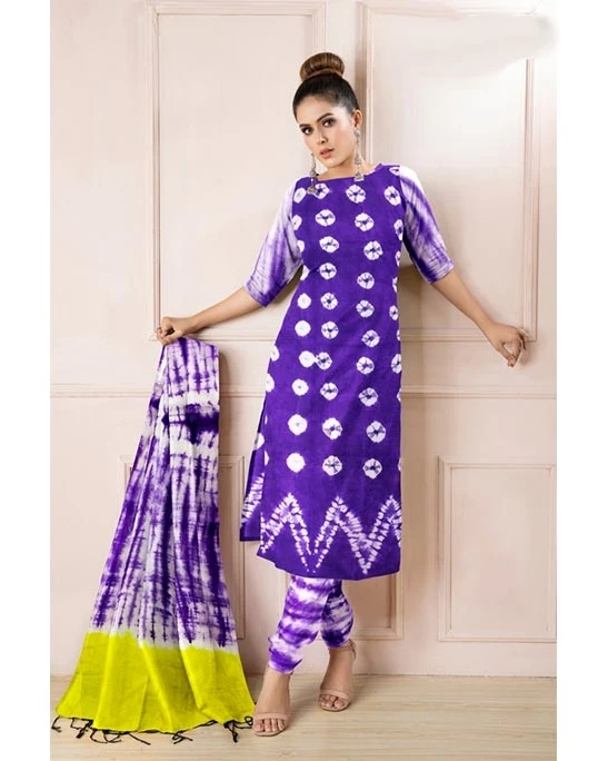 Women's Elegant Cotton Unstitched Salwar Kameez
