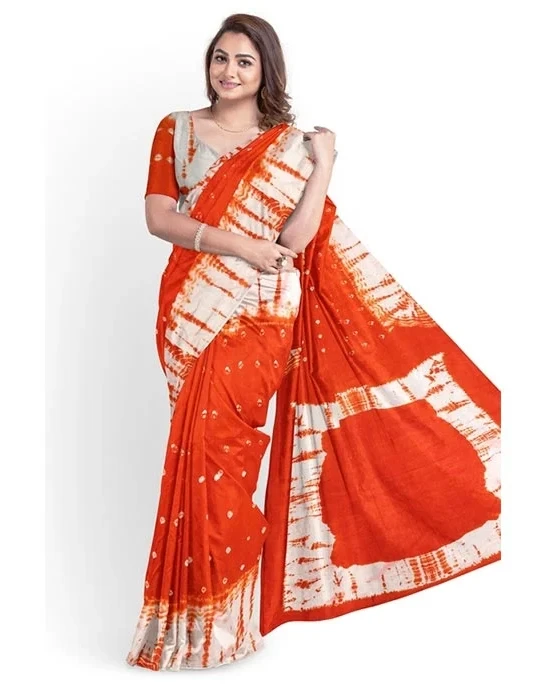 Women's Fashionable Cotton Batik Saree-1