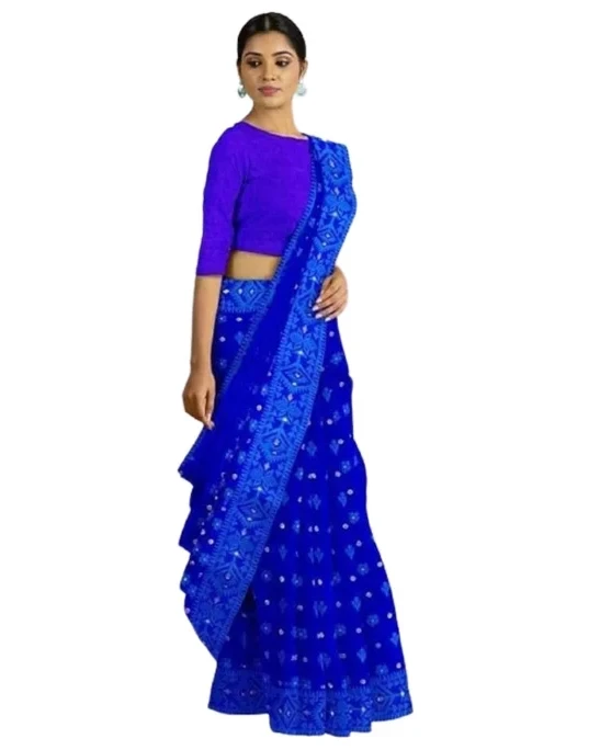 Women's Fashionable Half Silk Jamdani Saree NS-56