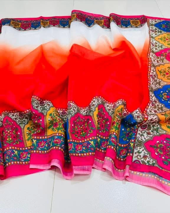 Digital Print Festivals Saree-921