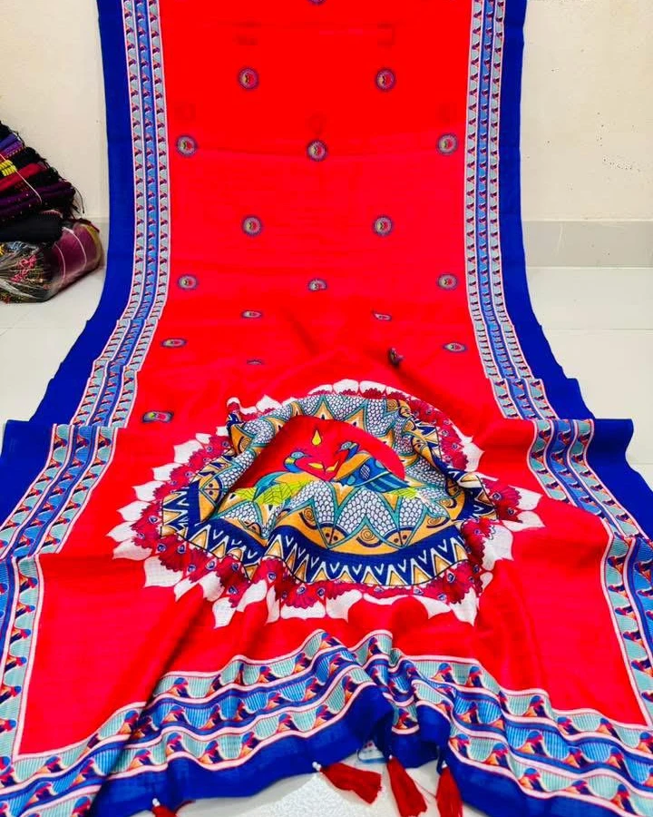 Digital Print Festivals Saree-916