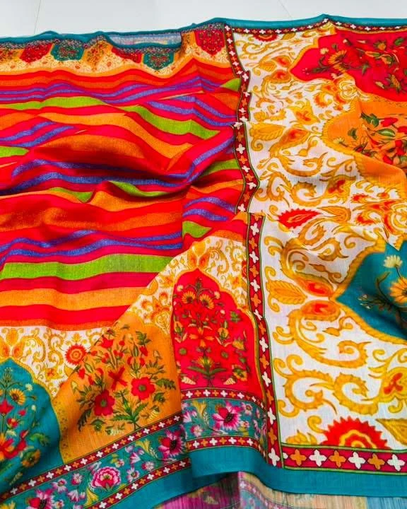 Digital Print Festivals Saree-915