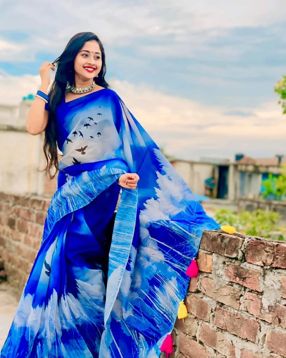 Digital Print Festivals Saree-882